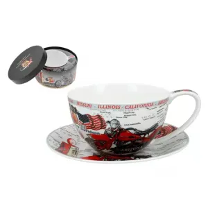 Filiżanka Carmani 360ml ze spodkiem - Motory, Harley Davidson